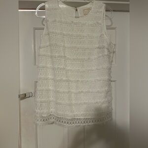 Sail to Sable White Textured Blouse